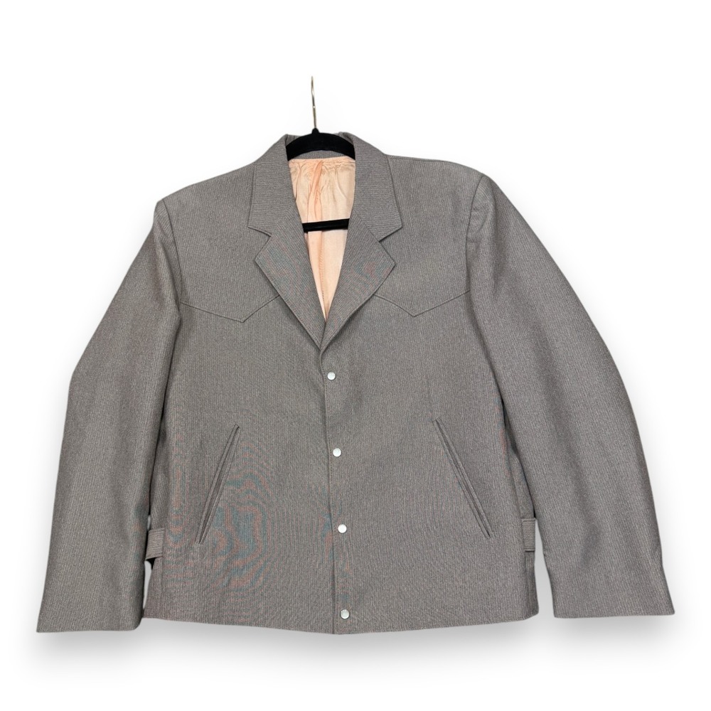 Vintage John Henry Western Suit Jacket Mens 42 S Short Gray‎ Blazer